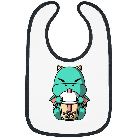 Dragon Pet Kawaii Dragon Boba Milk Tea Bubble Tea Anime Bibs