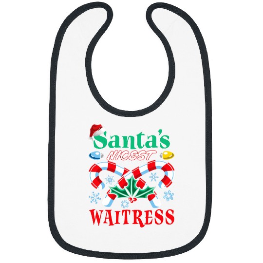 Santas Nicest Waitress Christmas Naughty Or Nice List Bibs