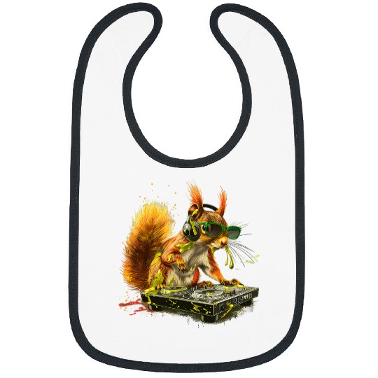 Squirrel Pet DJ Music Producer Turntable DJ Squirrel Dance Club 2 Bibs