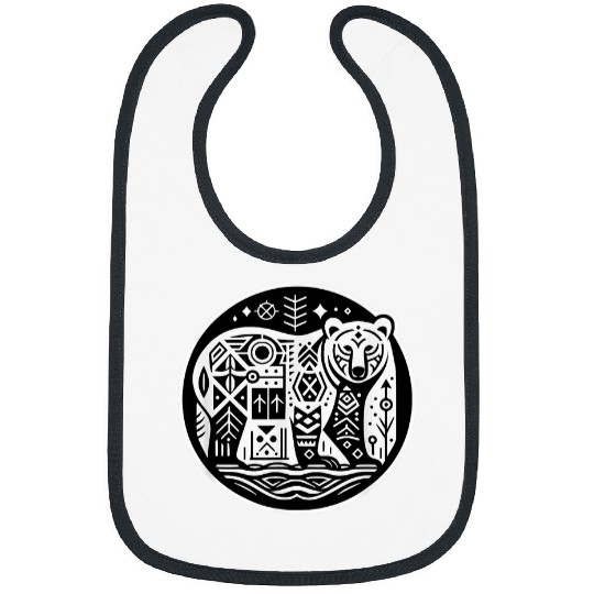 Bear Pet Pacific Northwest Native American Indian Style Grizzly Bear 3 Bibs