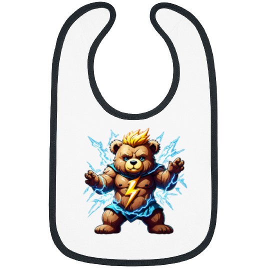 Bear Pet Zeus Greek God of Lighting Thunder Teddy Bear Cartoon 12 Bibs