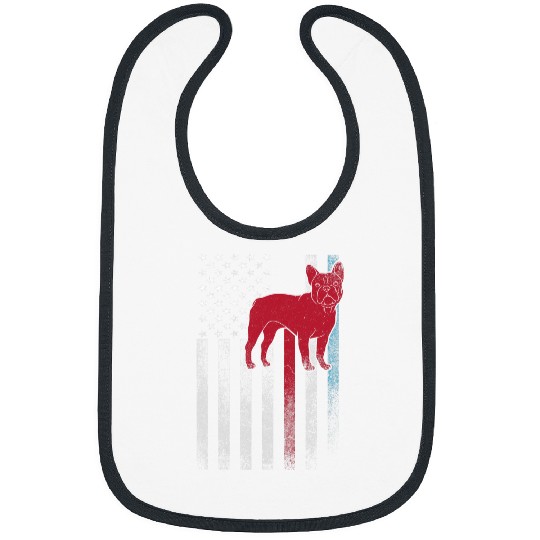 Dog French Bulldog 4th of July American Flag USA America Bibs