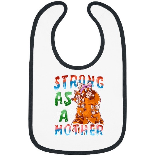 Panda Pet Red Panda Bear Mom Strong As A Mother Mommy Mother s Day Bibs