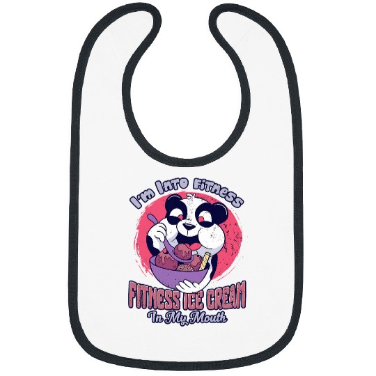 Panda Pet Gelato Panda Ice Cream Lover Zookeeper Funny Distressed Bibs