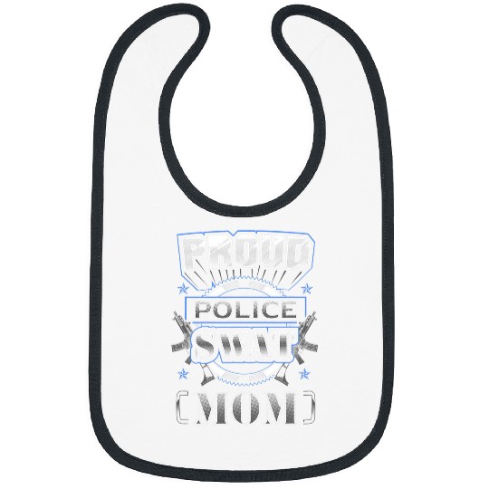 Police Job Proud Police SWAT Mom Graphic Bibs