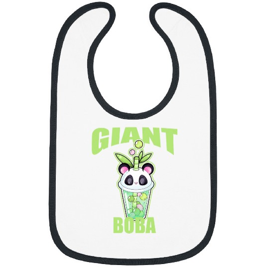Panda Pet Giant Boba Bubble Tea Panda Bear Cute Kawaii Pearl Milk Tea Bibs