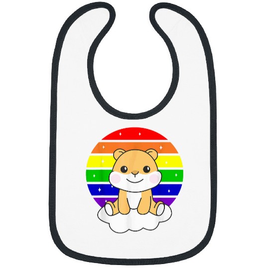 Hamster Pet Colorful Rainbow For Kids Cute Hamster Bibs