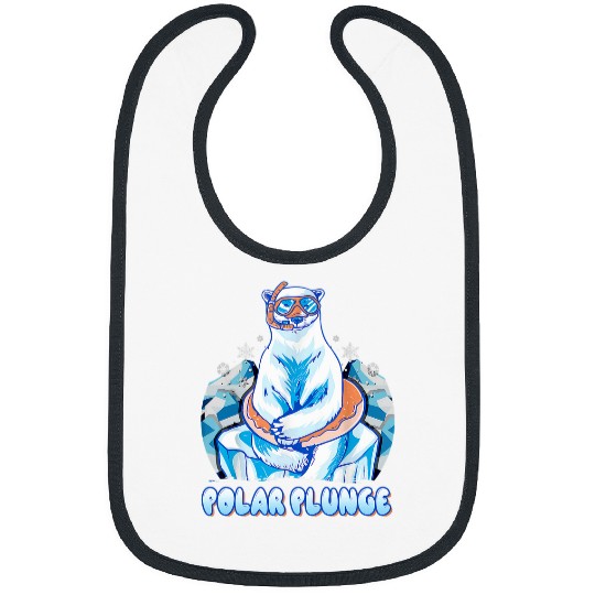 Bear Pet Polar Plunge Ice Jump Funny Polar Bear Winter Swimming 8 Bibs