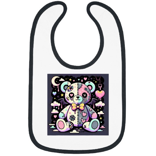 Bear Pet Goth Cute Creepy Bear The Pastel Teddy s Twilight Bibs