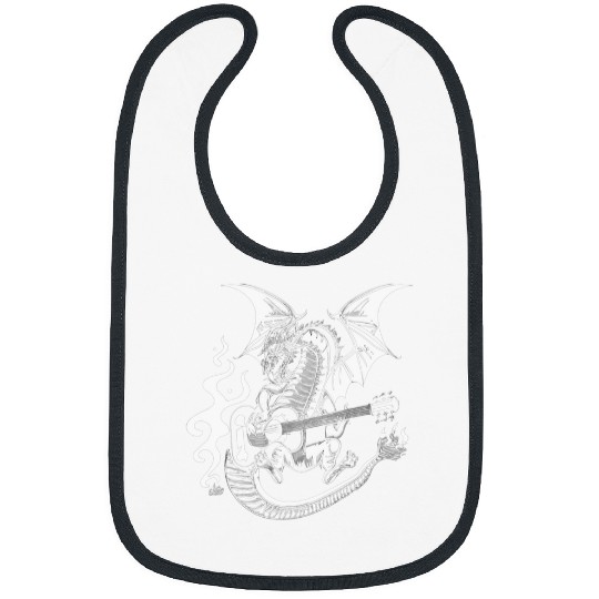 Dragon Pet Legendary Contrast Guitar Dragon Fires Wings in Black Whit Bibs