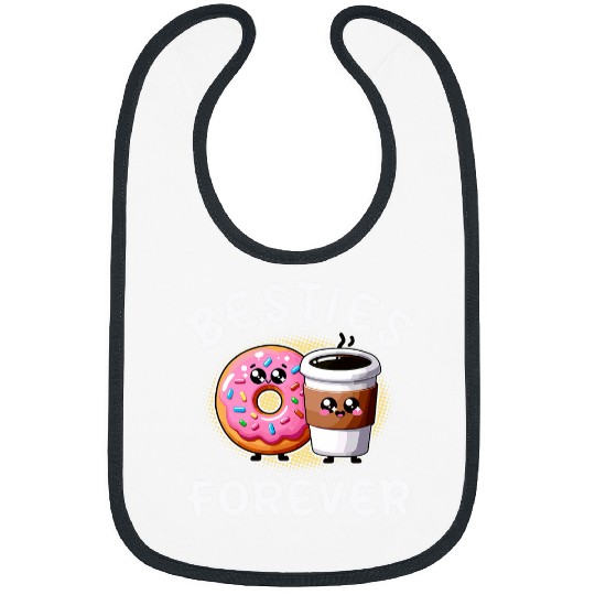 Coffee Fun Kawaii Donut Coffee Besties Forever Bibs