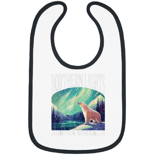 Bear Pet Northern Lights Aurora Borealis Polar Bear Bibs