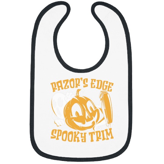 Hairdresser Job Razors Edge Spooky Trim Scary Barber Halloween 2 Bibs