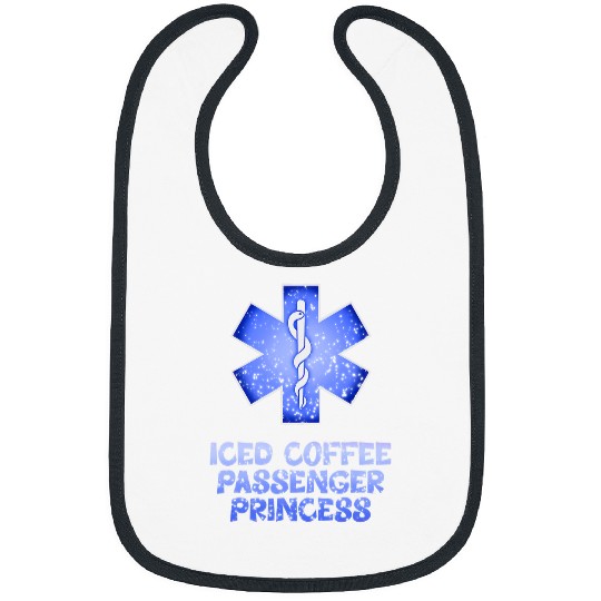 Coffee Fun EMT Paramedic Iced Coffee Passenger Princess Star of Life 8 Bibs