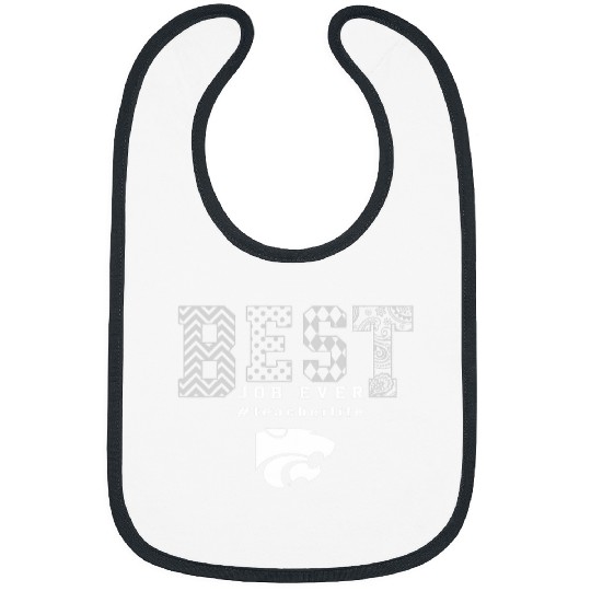 Kansas State Wildcats Teacher Job Ever Slogan Pattern Bibs