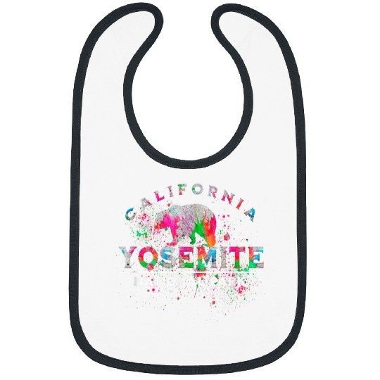Bear Pet Yosemite National Park Color Splatter Bear Vacation Souvenir Bibs