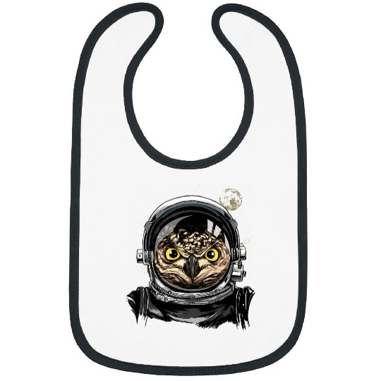 Owl Pet Outer Space Astronaut Owl Bird Animal Birdwatching Galaxy Bibs
