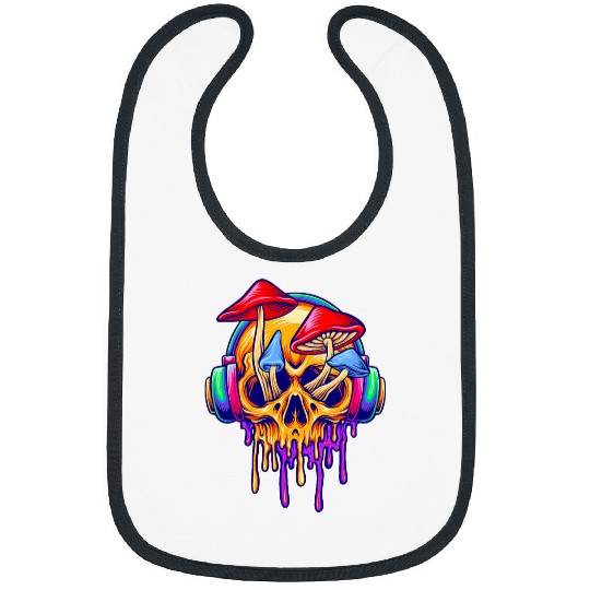 Goblincore Aesthetic Magic Fungi Mushroom Skull Headphones Bibs