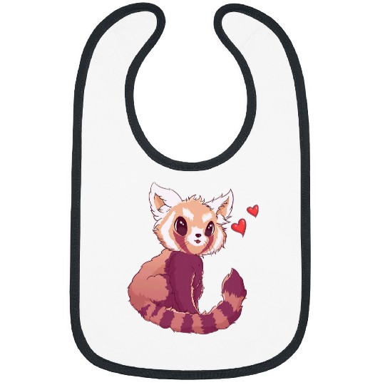 Panda Pet Red Panda Hearts Chibi Kawaii Japanese Anime Cute Bibs
