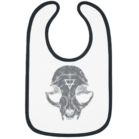 Cat Skull occult tattoo Artist tattoo Lovers For Cat Lovers Bibs