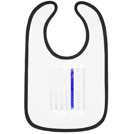 Police Job Retired 2024 Police Officer Thin Blue Line Flag Retirement Bibs
