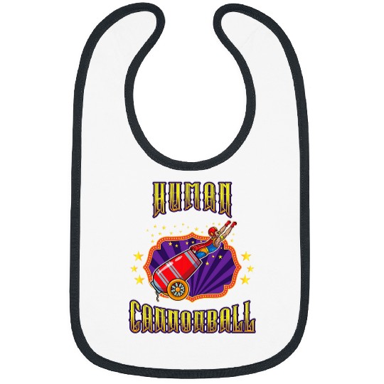 Human Cannonball carnivals Circus Crew Theme Birthday Bibs