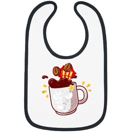 Coffee Fun Kawaii Coffee Lover Funny Grumpy Coffee Angry Coffee Cup Bibs