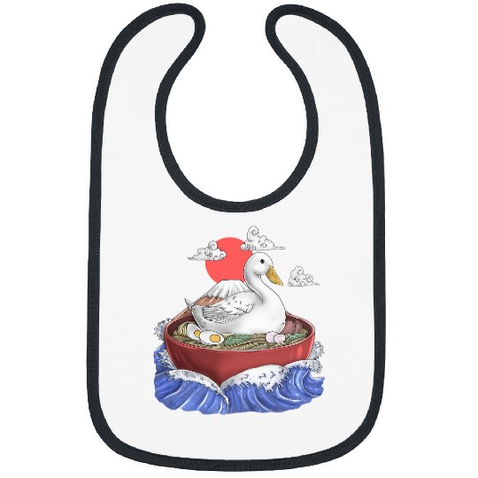 Duck Pet White Duck Japanese Art Harajuku Retro Aesthetic Cute Bird Bibs