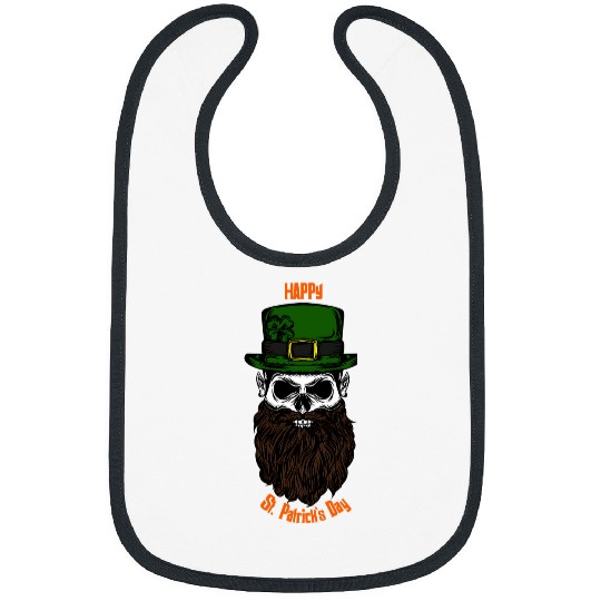 Beer Fun St Patrick s Day Skull Beer Irish Green Hat Bibs