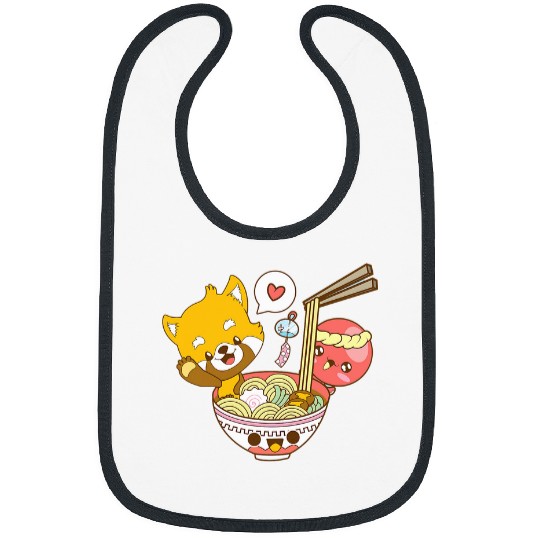 Panda Pet Japanese Kawaii Red Panda Egg Ramen Noodles Bibs