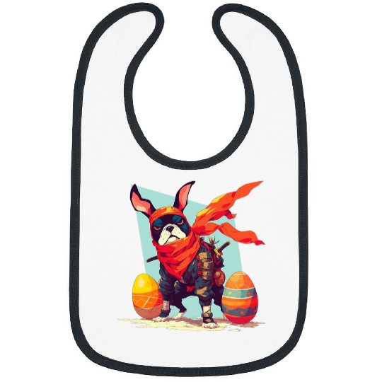 Colorful Easter Eggs Hunt 2024 Dog With Bunny Ears for Kids Bibs