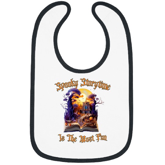 Librarian Job Kids Spooky Storytime Haunted House Halloween Bibs