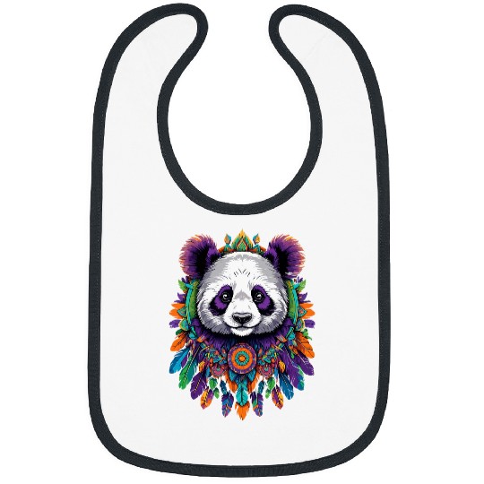 Panda Pet Spiritual Mandala Design Bibs