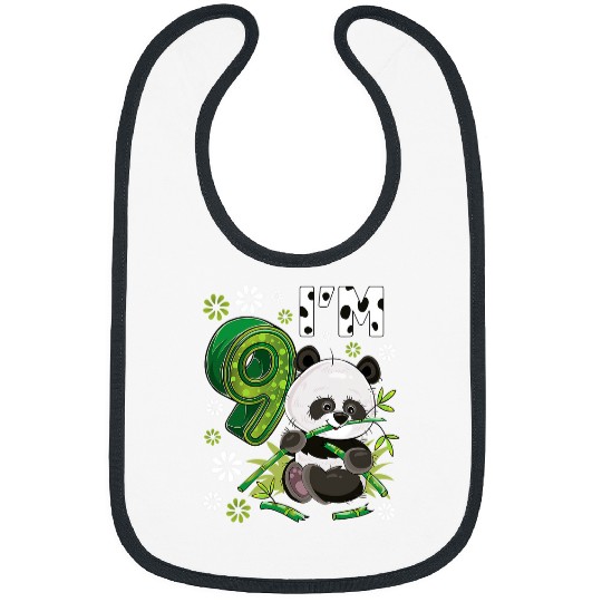 Panda Pet 9 Year Old Panda 9th Birthday Party Animal Panda Lover 20 Bibs