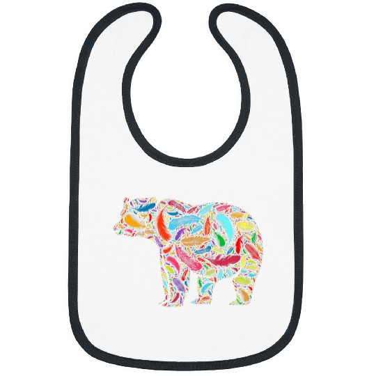 Bear Pet Colorful Red Green Blue Yellow Purple Bird Feather Bear Bibs