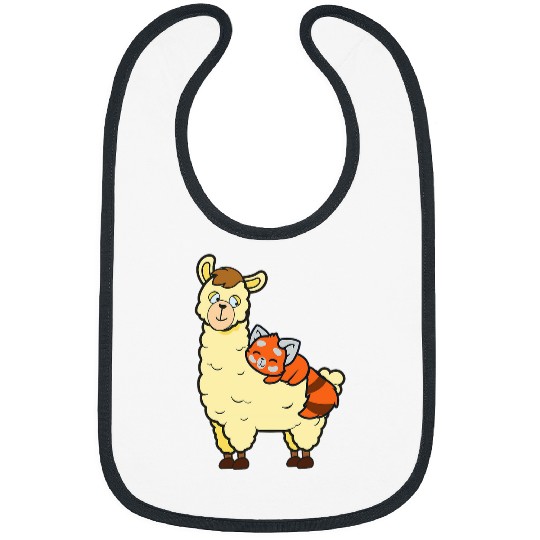 Panda Pet Llama Men Women Kids Red Panda Lover Alpaca Bibs