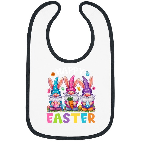 Happy Easter Day Rabbit Egg Hunting Easter Bunny Gnomes Bibs