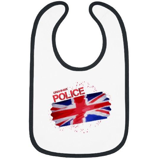 Police Job 70s 80s Rock Inspired Grammar Police Flag Bibs