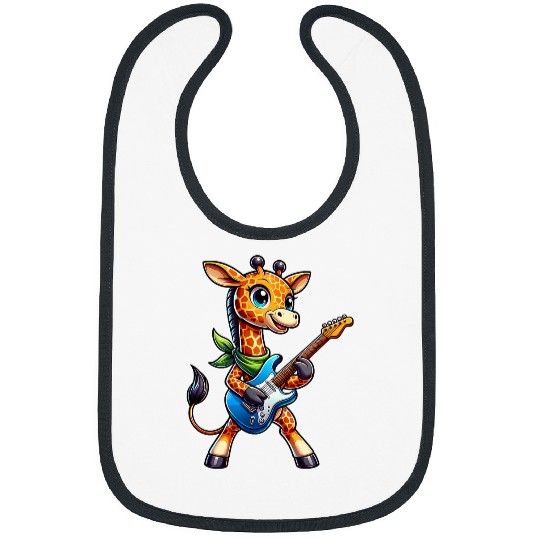 Giraffe Pet Musician Guitar Bass Rock music Bibs