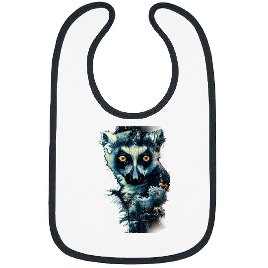 Lemur Pet Nature Animal Print Motif Wildlife Madagascar Monkey Bibs