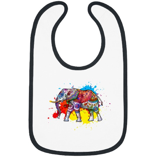 Elephant Pet Happy Holi Colors India Hindu Spring Elephant Holi 1 Bibs