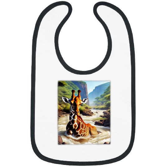 Giraffe Pet Motif Animal Face Nature Print Wildlife Bibs