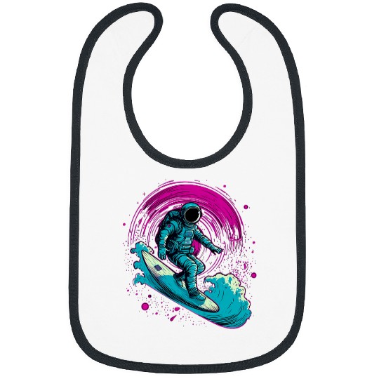 Surfing Astronaut Space Gifts Science Gifts Funny Space Bibs