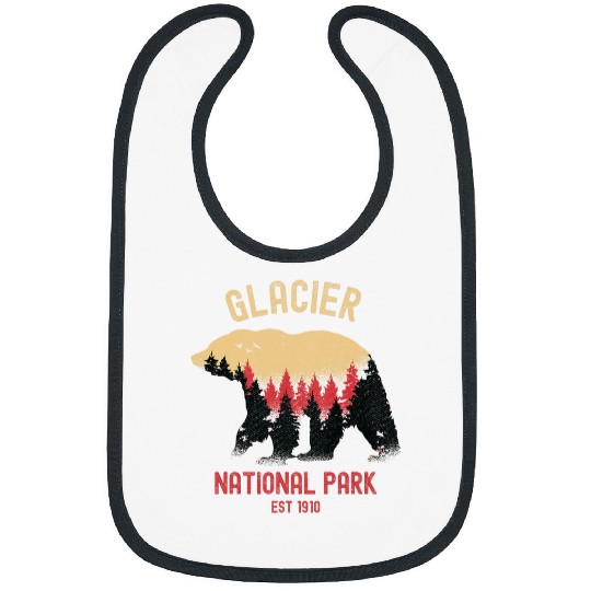 Bear Pet Glacier National Park Bear Wildlife Conservation Vintage Bibs