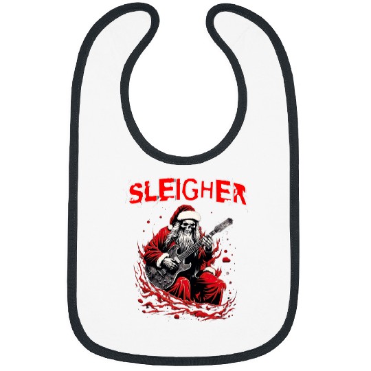 Christmas Sleigher Santa Skeletons Electric Guitar Bibs