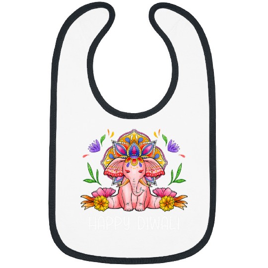 Elephant Pet Happy Diwali Cute Elephant Deepavali Hindu Festival Bibs