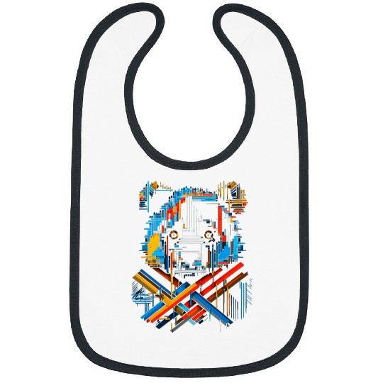 Panda Pet Abstract Art Animal Love Colorful Graphic Panda Bibs