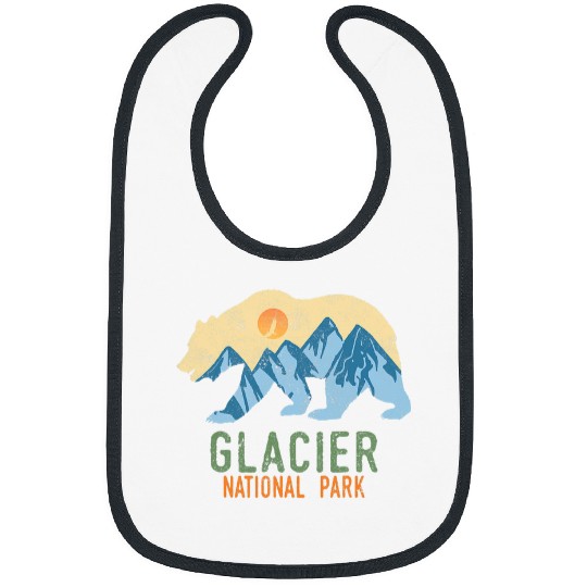 Bear Pet Glacier National Park Retro Montana Bear Outdoor Bibs