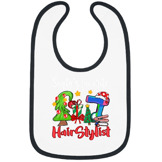 Hairdresser Job Santas Favorite Hairstylist Christmas Pajama Gifts Bibs