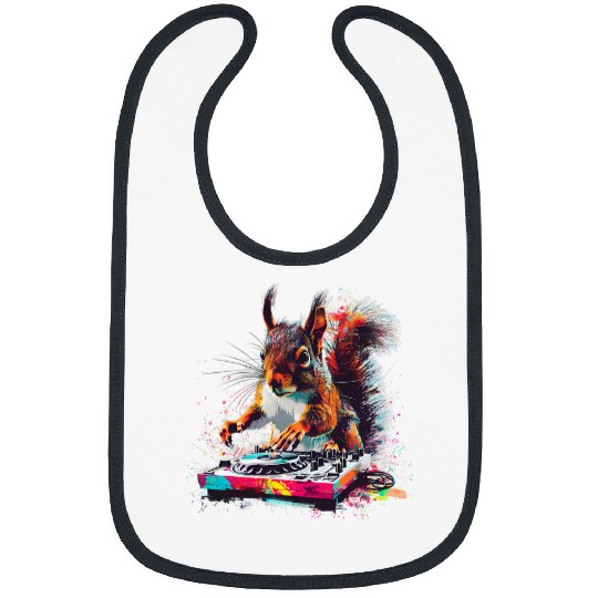 Squirrel Pet DJ Dance Club Music Producer Turntable DJ Squirrel Bibs